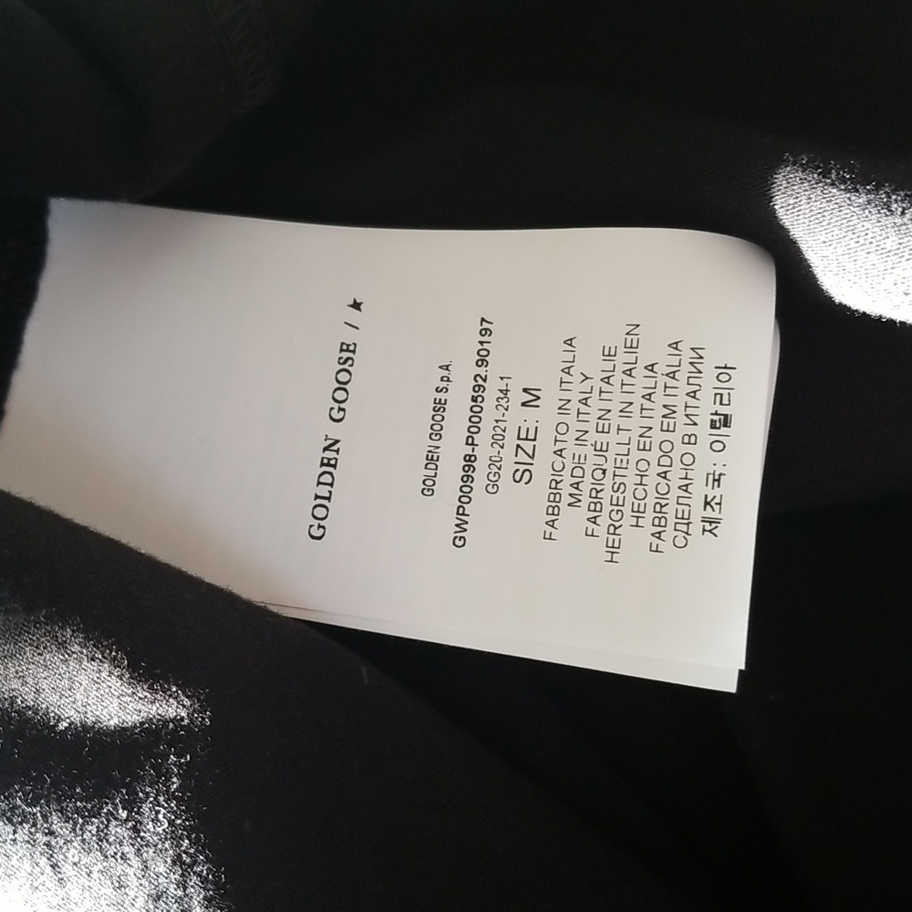 Golden Goose Print Distressed T-Shirt Size M Medium Black - Picture 9 of 10